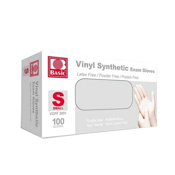 Zoro Select Disposable Gloves, Vinyl Synthetic, 4 mil, Latex-Free, Powder-Free, Clear, S, 10 boxes of 100 VinylSB - main